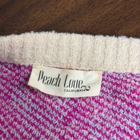 Peach Love Blue & Pink Colorful Patterned Women's Sweater. Size Large - Picture 5 of 5